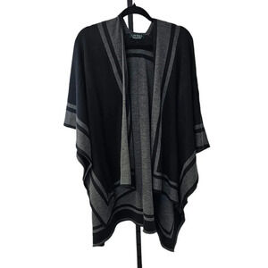 Ralph Lauren Womens Shawl Wrap Gray Draped Open Front  One Size Poncho Cardigan